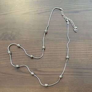 Vintage Brighton Two-Tone Silver and Gold Bead Long Necklace